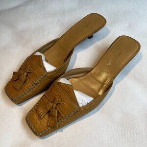 Prada leather mule shoes with kitten heels size 6.5